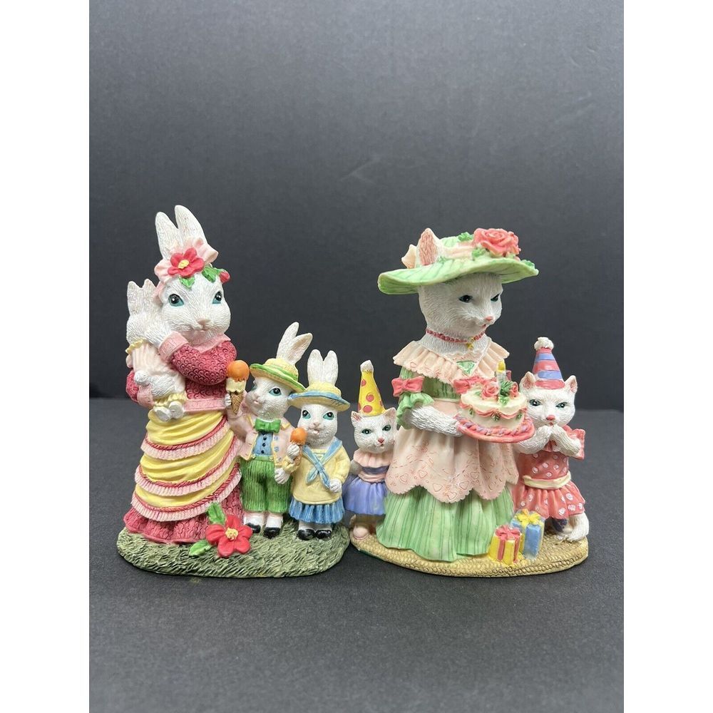 Mama Violet, Pauline Purringly W/Faith & Hope‎ VA41 1994 Resin 108 Bunny Statues